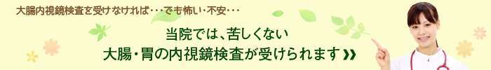 当院では苦しくない大腸・胃の内視鏡検査が受けられます